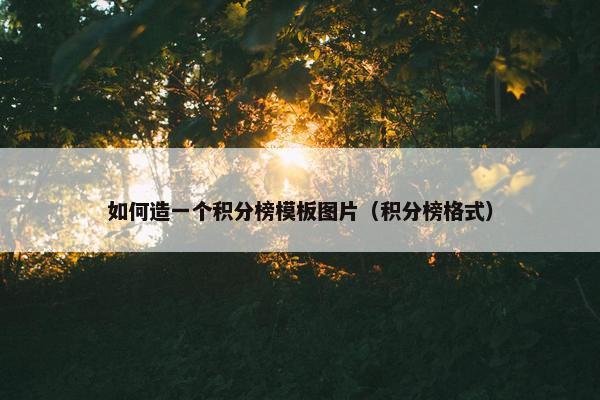如何造一个积分榜模板图片（积分榜格式）