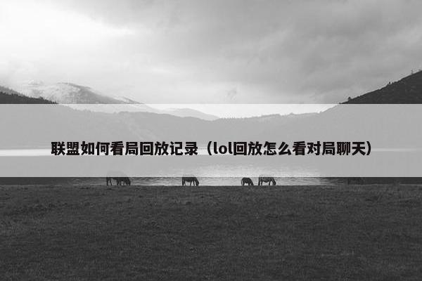 联盟如何看局回放记录（lol回放怎么看对局聊天）