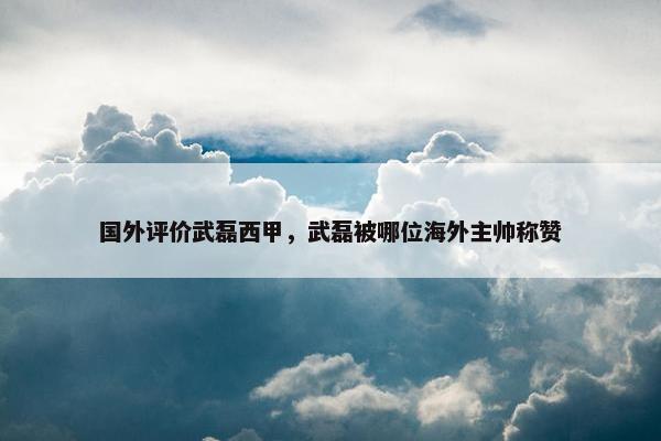 国外评价武磊西甲，武磊被哪位海外主帅称赞