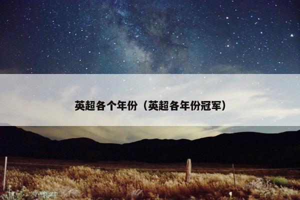 英超各个年份（英超各年份冠军）