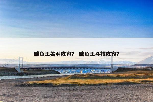 咸鱼王关羽阵容？ 咸鱼王斗技阵容？
