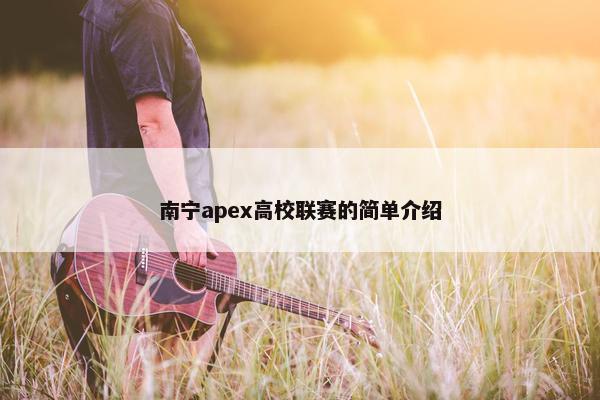 南宁apex高校联赛的简单介绍