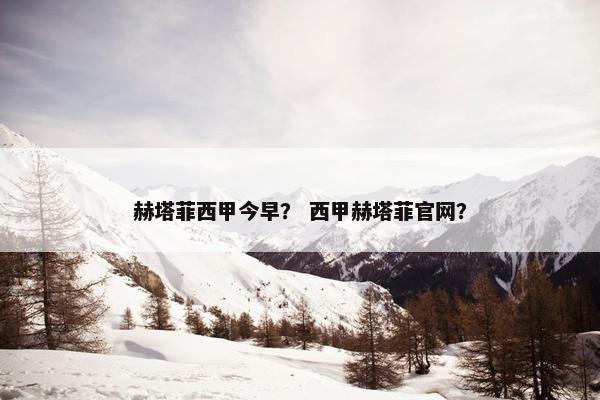 赫塔菲西甲今早？ 西甲赫塔菲官网？