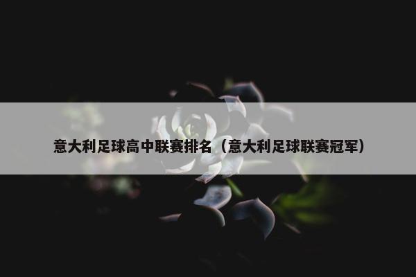 意大利足球高中联赛排名（意大利足球联赛冠军）