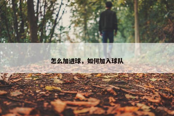 怎么加进球，如何加入球队