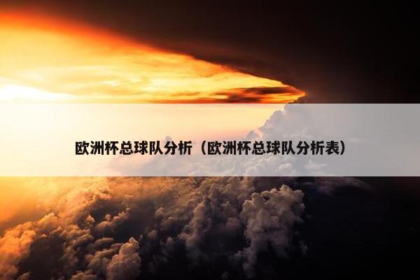 欧洲杯总球队分析（欧洲杯总球队分析表）