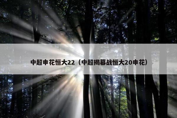 中超申花恒大22（中超揭幕战恒大20申花）