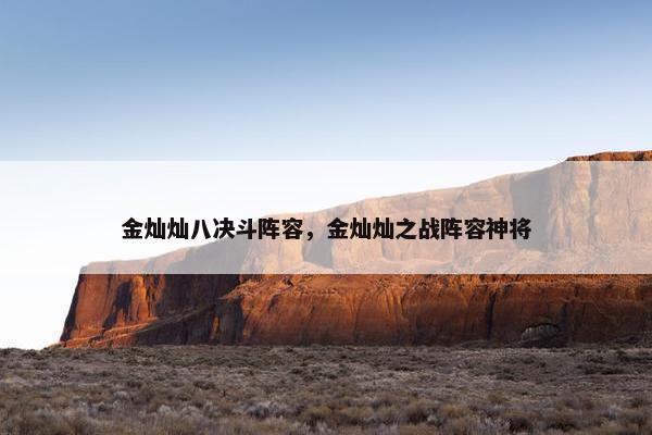 金灿灿八决斗阵容，金灿灿之战阵容神将
