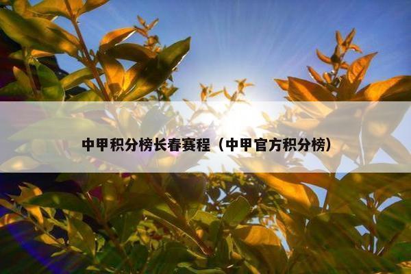 中甲积分榜长春赛程（中甲官方积分榜）