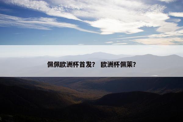 佩佩欧洲杯首发？ 欧洲杯佩莱？