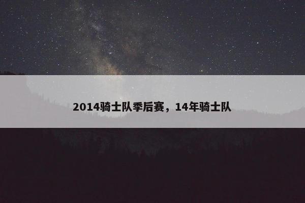 2014骑士队季后赛，14年骑士队