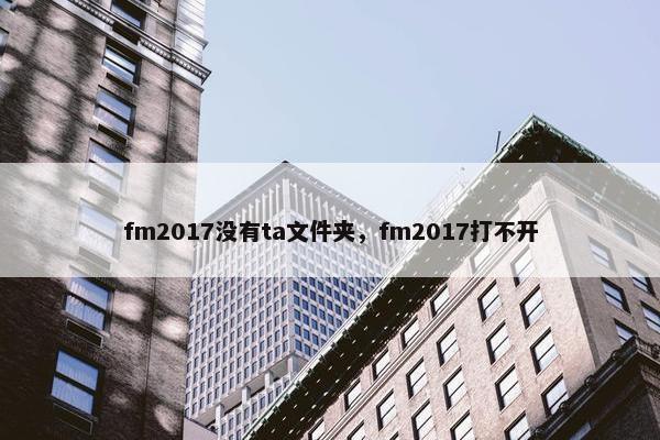 fm2017没有ta文件夹，fm2017打不开
