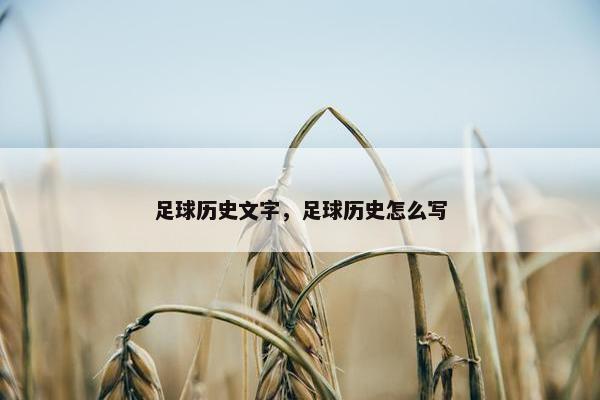 足球历史文字，足球历史怎么写