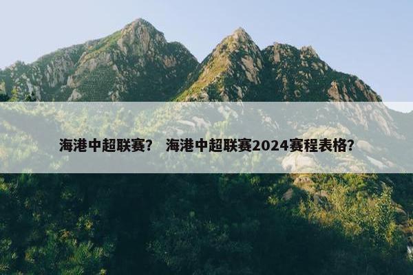 海港中超联赛？ 海港中超联赛2024赛程表格？