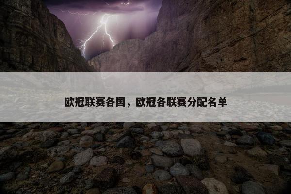 欧冠联赛各国，欧冠各联赛分配名单
