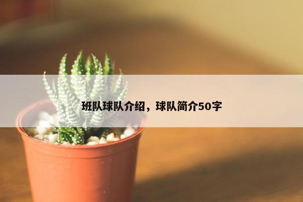 班队球队介绍，球队简介50字
