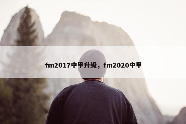 fm2017中甲升级，fm2020中甲