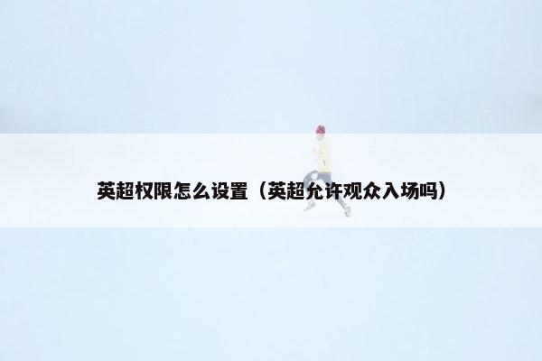 英超权限怎么设置（英超允许观众入场吗）