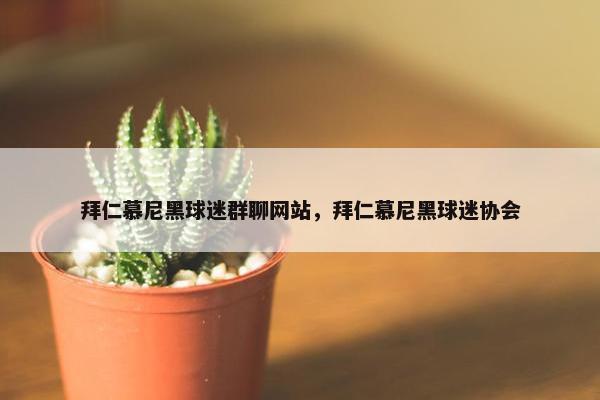 拜仁慕尼黑球迷群聊网站，拜仁慕尼黑球迷协会