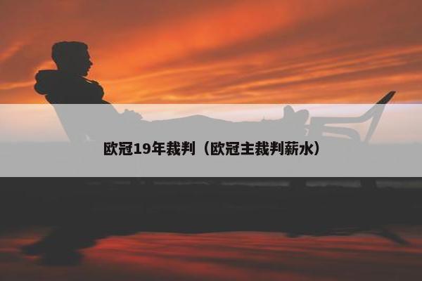 欧冠19年裁判（欧冠主裁判薪水）